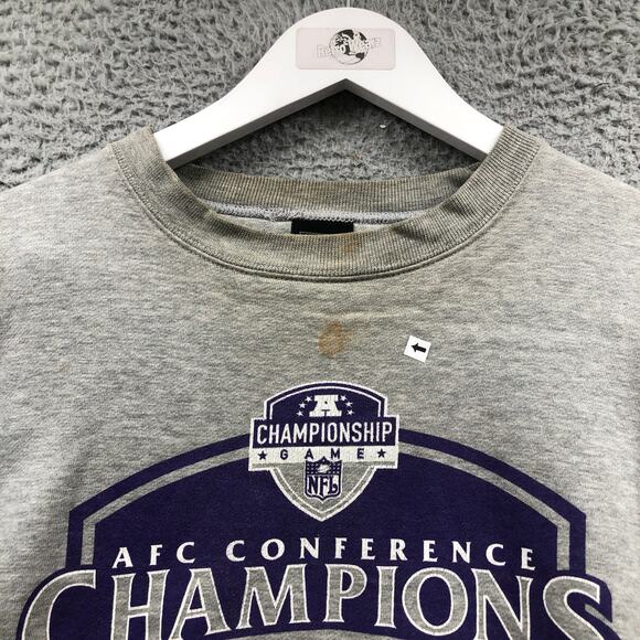 Vintage 2001 Nike Baltimore Ravens Super Bowl XXXV Sweatshirt Mens Large Gray - Picture 5 of 14